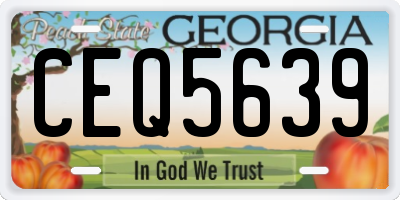 GA license plate CEQ5639