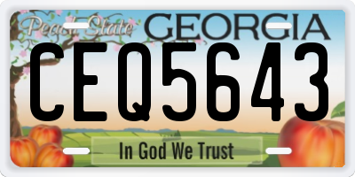 GA license plate CEQ5643