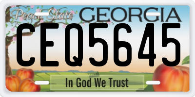GA license plate CEQ5645