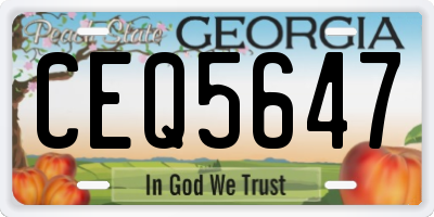 GA license plate CEQ5647