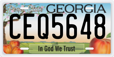 GA license plate CEQ5648