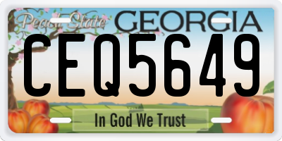GA license plate CEQ5649