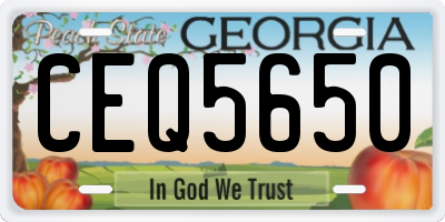 GA license plate CEQ5650