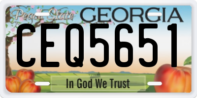 GA license plate CEQ5651
