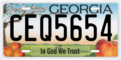 GA license plate CEQ5654