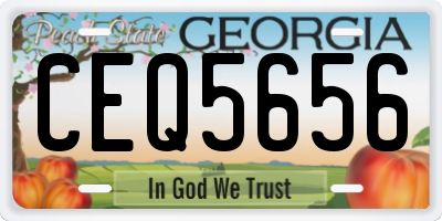 GA license plate CEQ5656