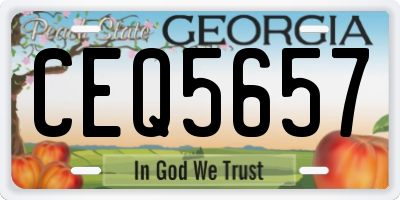 GA license plate CEQ5657