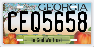 GA license plate CEQ5658