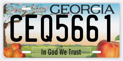 GA license plate CEQ5661