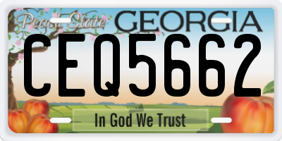 GA license plate CEQ5662