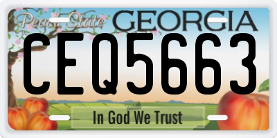 GA license plate CEQ5663