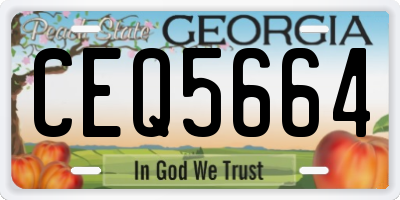 GA license plate CEQ5664