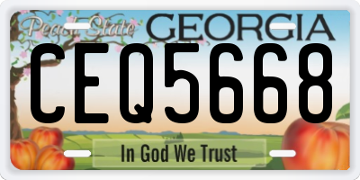 GA license plate CEQ5668