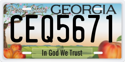 GA license plate CEQ5671