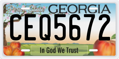 GA license plate CEQ5672