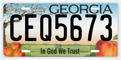 GA license plate CEQ5673