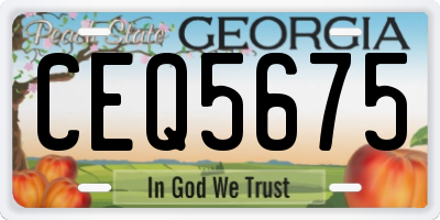 GA license plate CEQ5675
