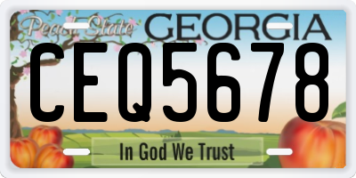 GA license plate CEQ5678