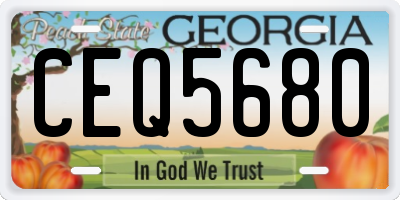 GA license plate CEQ5680