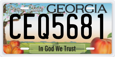 GA license plate CEQ5681