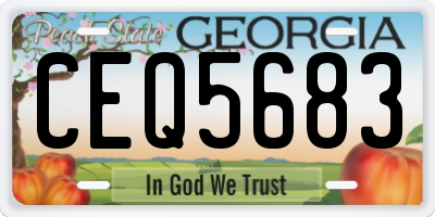 GA license plate CEQ5683