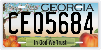 GA license plate CEQ5684
