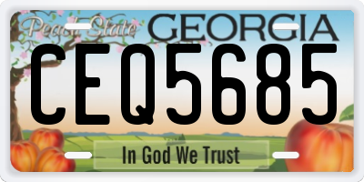 GA license plate CEQ5685