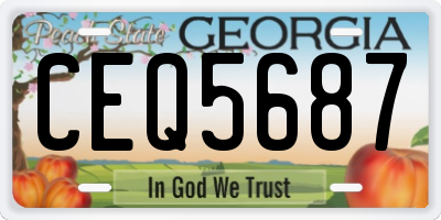 GA license plate CEQ5687