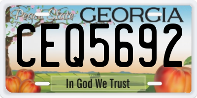 GA license plate CEQ5692