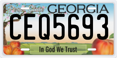 GA license plate CEQ5693