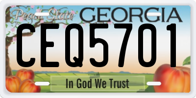 GA license plate CEQ5701
