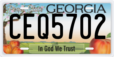GA license plate CEQ5702