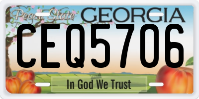 GA license plate CEQ5706