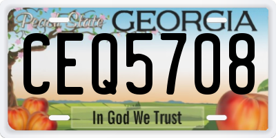 GA license plate CEQ5708