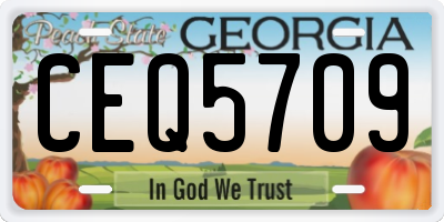 GA license plate CEQ5709