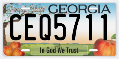 GA license plate CEQ5711