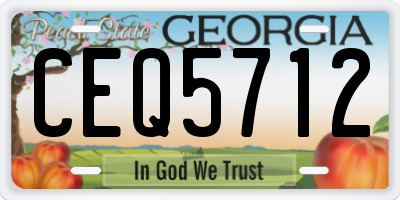GA license plate CEQ5712