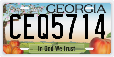GA license plate CEQ5714