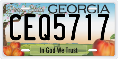 GA license plate CEQ5717