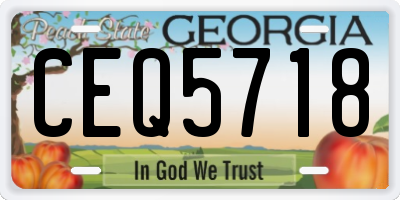 GA license plate CEQ5718