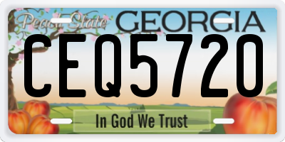 GA license plate CEQ5720