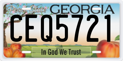GA license plate CEQ5721