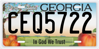 GA license plate CEQ5722