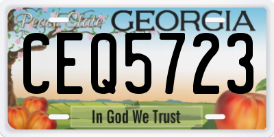 GA license plate CEQ5723