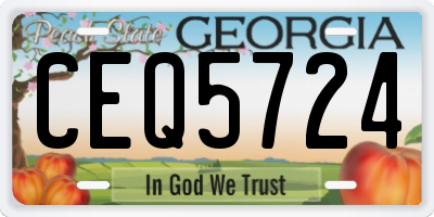 GA license plate CEQ5724