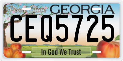 GA license plate CEQ5725