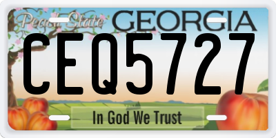 GA license plate CEQ5727