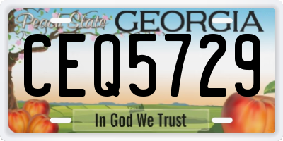 GA license plate CEQ5729