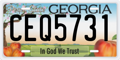 GA license plate CEQ5731