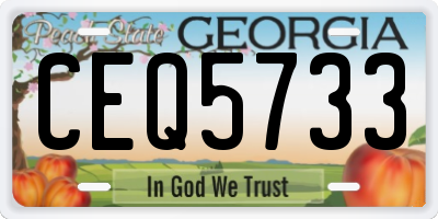 GA license plate CEQ5733